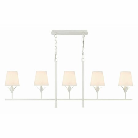 CRYSTORAMA Broche 5 Light Matte White Chandelier 537-MT